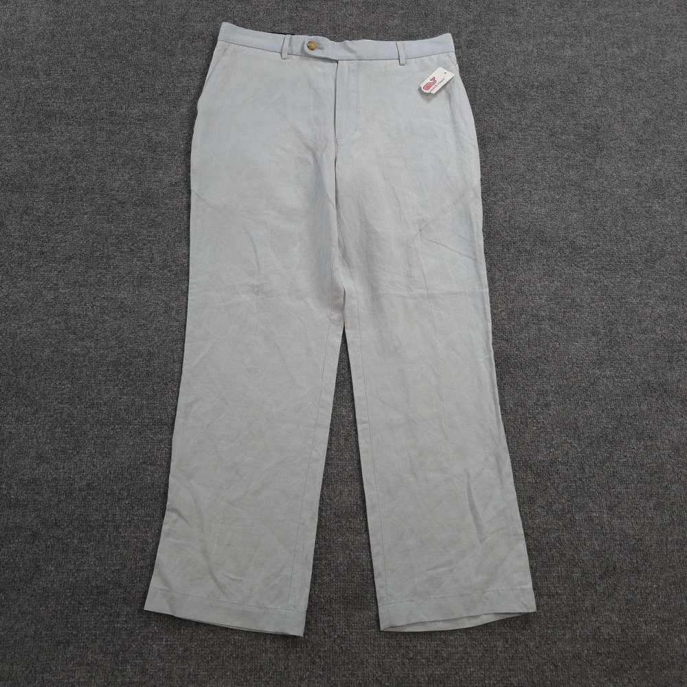 Vineyard Vines Pants Mens 34x30 Blue Clubhouse Linen Silk Dress Pants NEW Summer